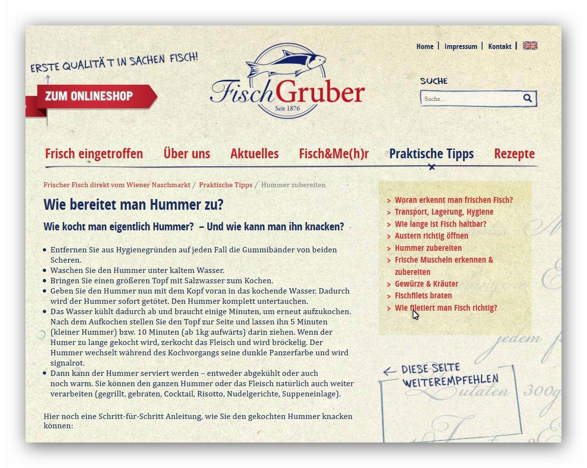 Fisch Gruber Webseite